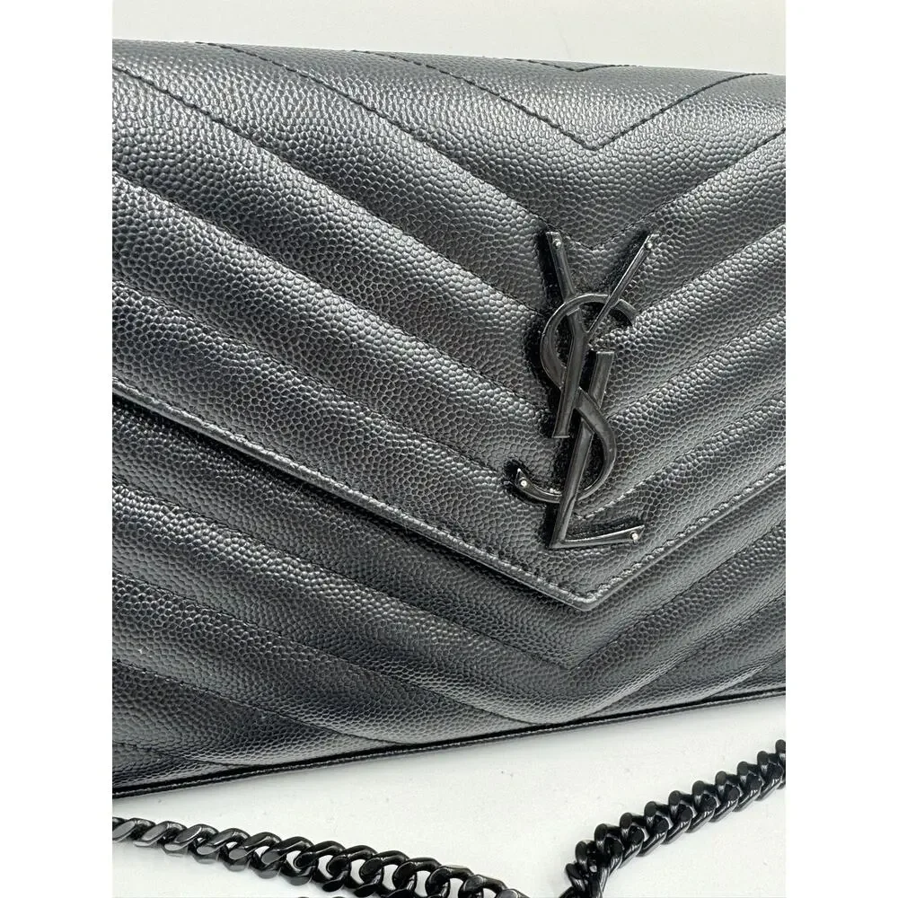 YSL Black Cassandre WOC NOIR Matte Black Hardware